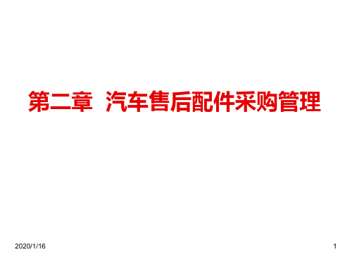 汽车售后第二章 汽车售后配件采购管理