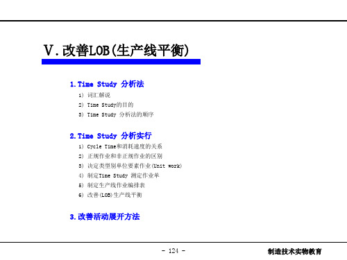 精益生产系列(生产线平衡改善LOB,TT,CT解析)48页