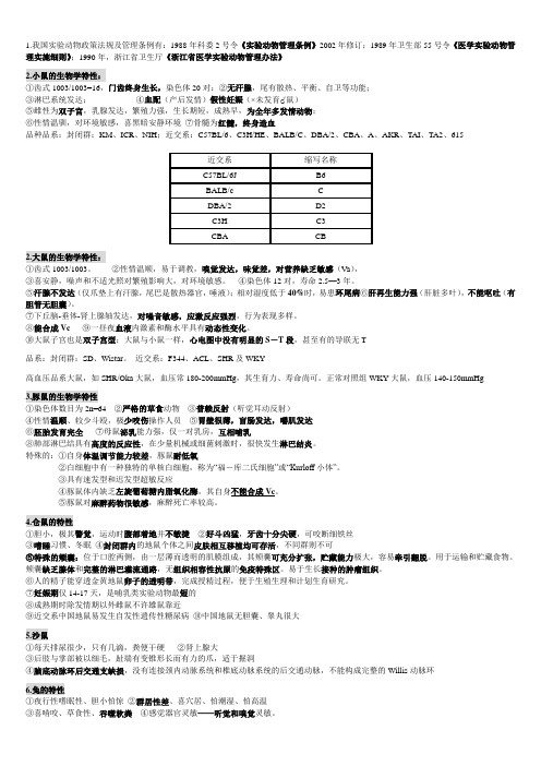 实验动物知识点