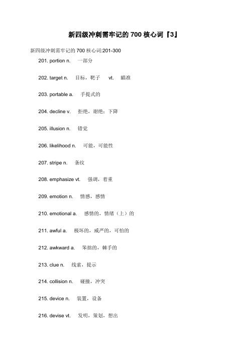 新四级冲刺需牢记的700核心词『3』