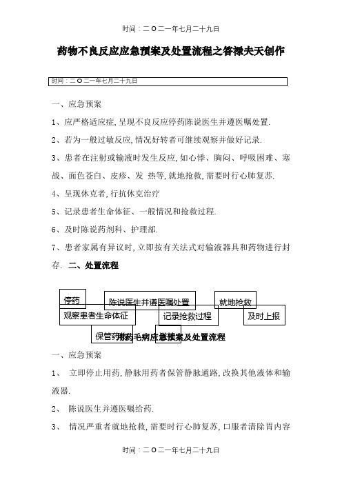 药物不良反应应急预案及处理程序