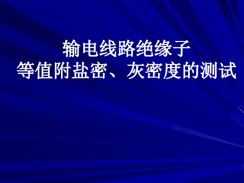 输电线路绝缘子等值附盐密、灰密度的测试