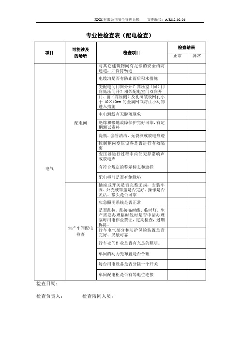 AR8.2-02-06专业性检查表