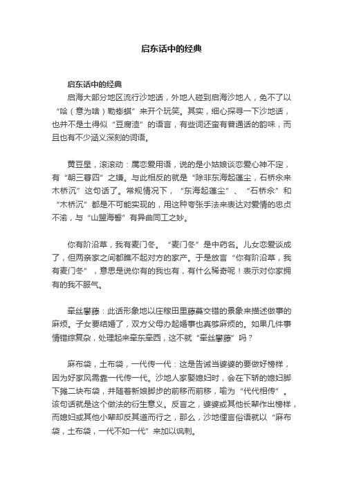 启东话中的经典