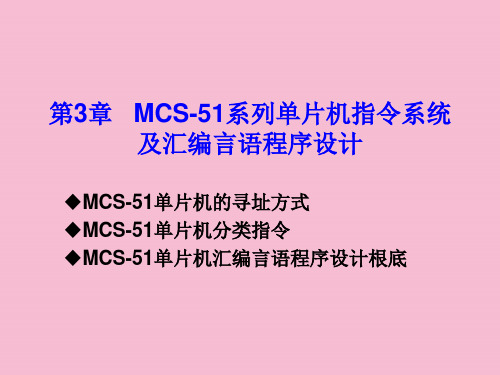 单片机原理--MCS-51系列单片机指令系统及汇编语言程序设计ppt课件