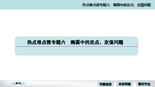 2020高考数学热点难点微专题椭圆中的定点定值问题考点考向考题点拨(68张)