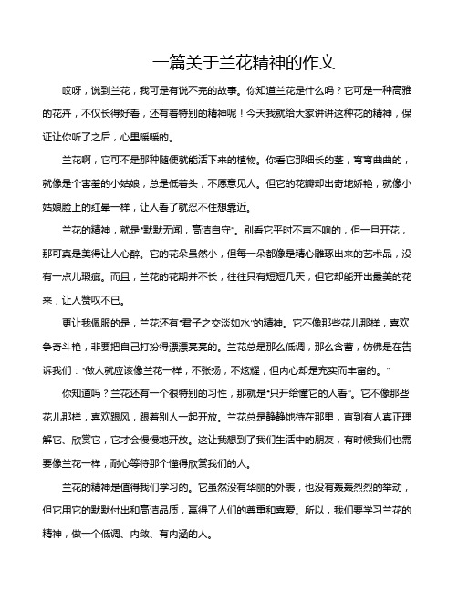 一篇关于兰花精神的作文