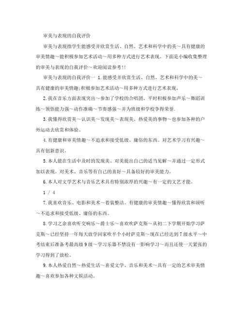 审美与表现的自我评价