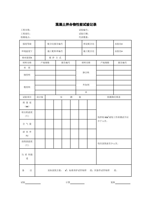 混凝土拌合物性能试验记录表.jdoc