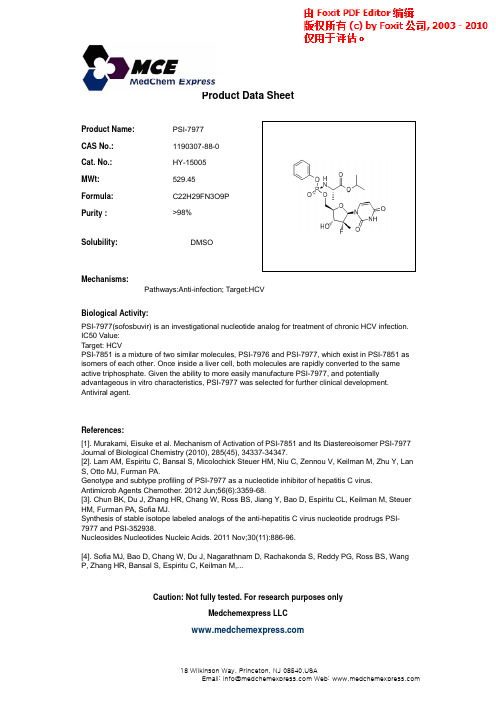 PSI-7977_1190307-88-0_DataSheet_MedChemExpress