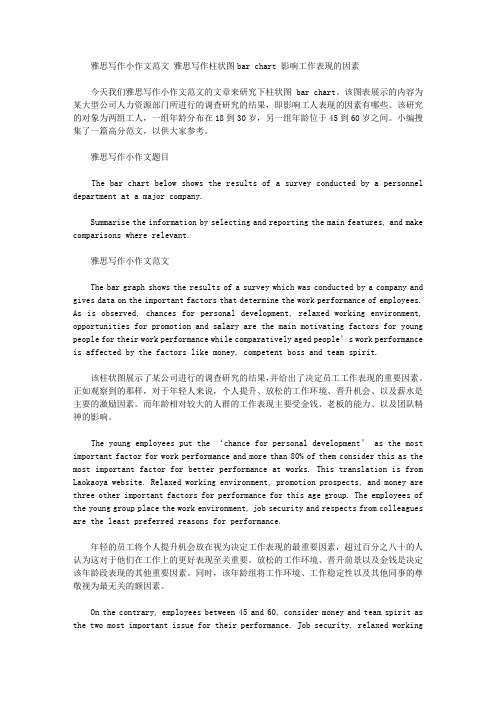 雅思写作小作文范文 雅思写作柱状图bar chart 影响工作表现的因素.doc