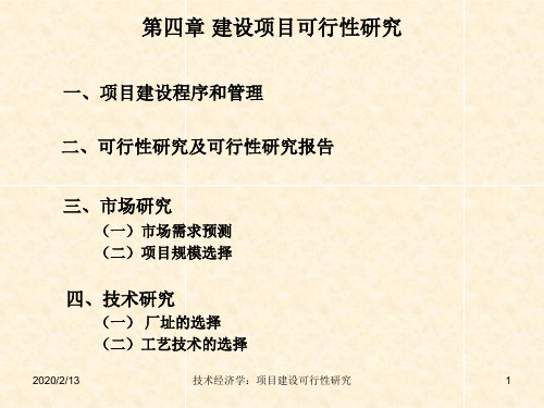 4技术经济学：项目建设可行性研究