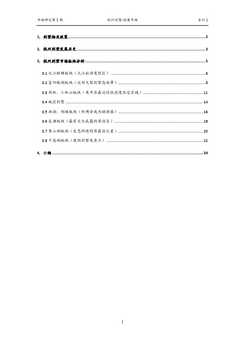 杭州别墅排屋市场研究报告