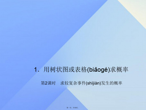 九年级数学上册3概率的进一步认识1用树状图或表格求概率第2课时求较复杂事件发生的概率习题课件(新版)