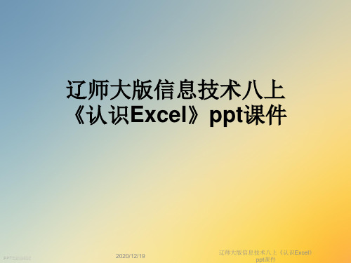 辽师大版信息技术八上《认识Excel》ppt课件