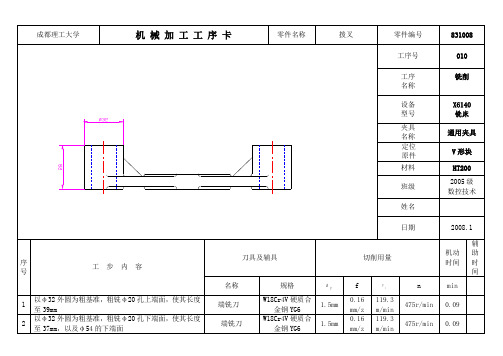 设计车床拨叉零件的机械加工工艺规则及工艺装备工序卡片