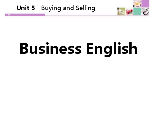 《Business English》Buying and Selling 课件PPT