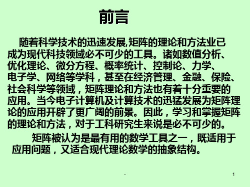 矩阵论简介及线性代数复习PPT课件