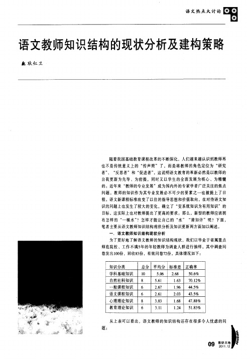 语文教师知识结构的现状分析及建构策略