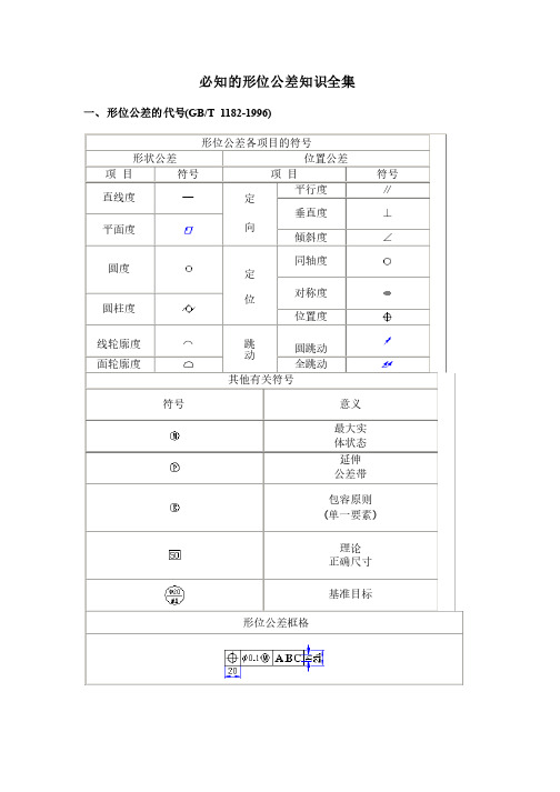 形位公差知识附公差配合表（最全解释最清晰）