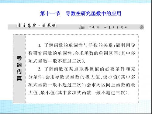 高考数学一轮复习课件_2.11导数在研究函数中的应用