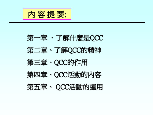 QCC品管圈(QC小组)简介