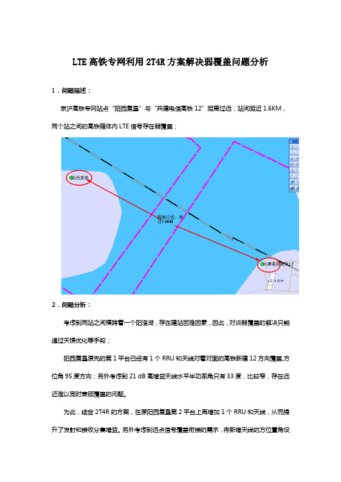 LTE高铁专网中利用2T4R方案解决弱覆盖问题分析