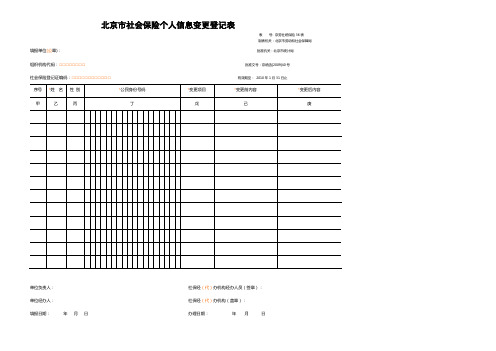 (新)社会保险个人信息变更登记表(含各区咨询电话及办事地点)