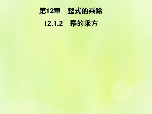 2018秋八年级数学上册 第12章 整式的乘除 12.1 幂的运算 12.1.2 幂的乘方习题 (新版)华东师大版