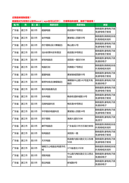 2020新版广东省湛江市吴川市电脑工商企业公司商家名录名单黄页联系方式电话大全79家