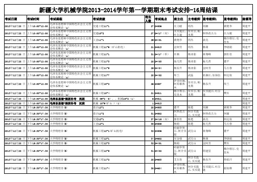 机械学院2013—2014(1)期末考试安排定稿12-19-2(1)