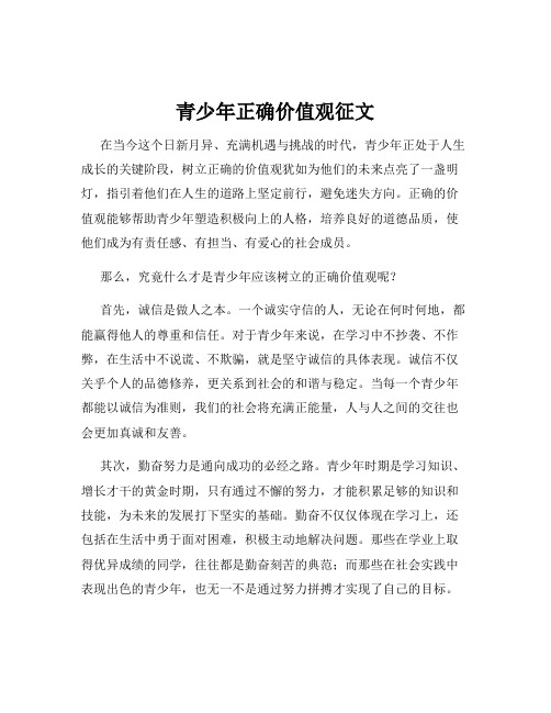 青少年正确价值观征文