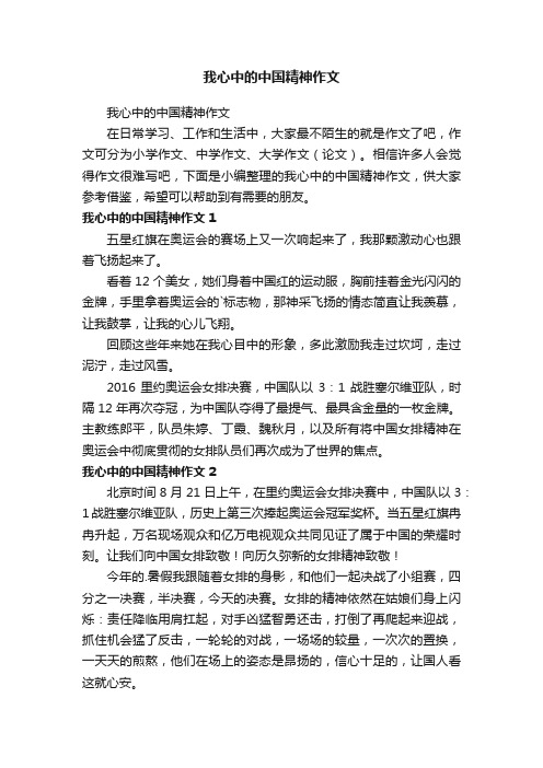 我心中的中国精神作文