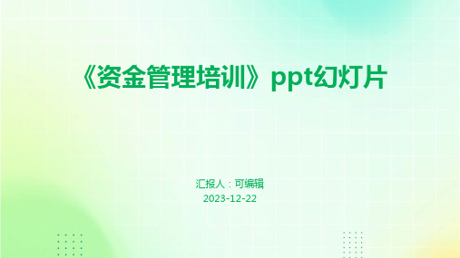 《资金管理培训》ppt幻灯片ppt