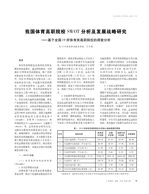 我国体育高职院校swot分析及发展战略研究——基于全国19所体育类高