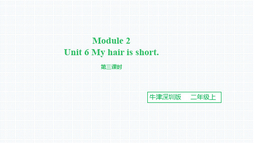 牛津英语深圳2A U6 My hair is short.第三课时ppt