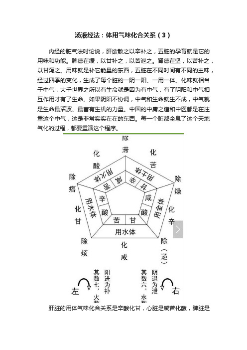 汤液经法：体用气味化合关系（3）