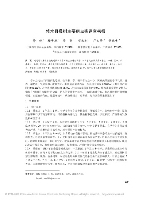 修水县桑树主要病虫害调查初报