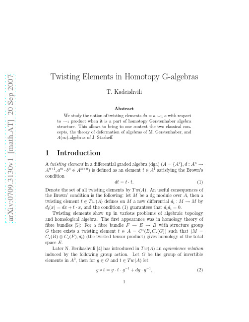 Twisting Elements in Homotopy G-algebras