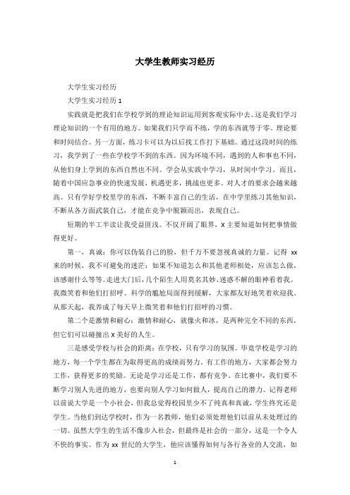 大学生教师实习经历