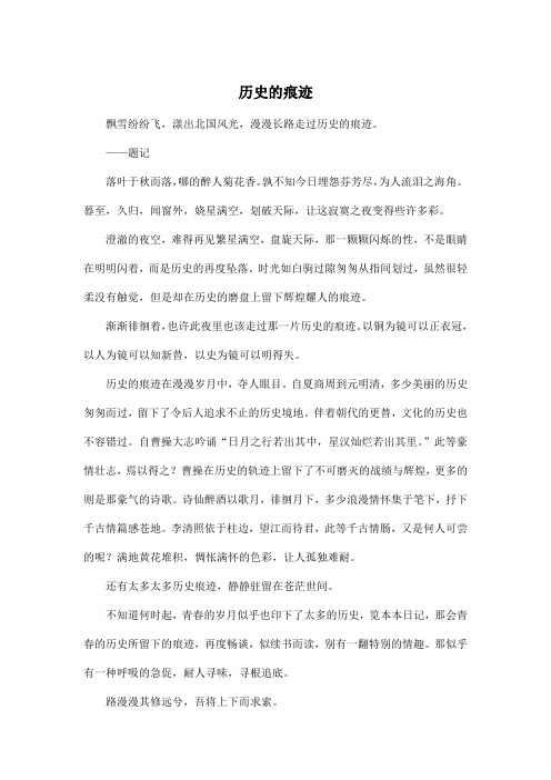 历史的痕迹_初中初一作文900字