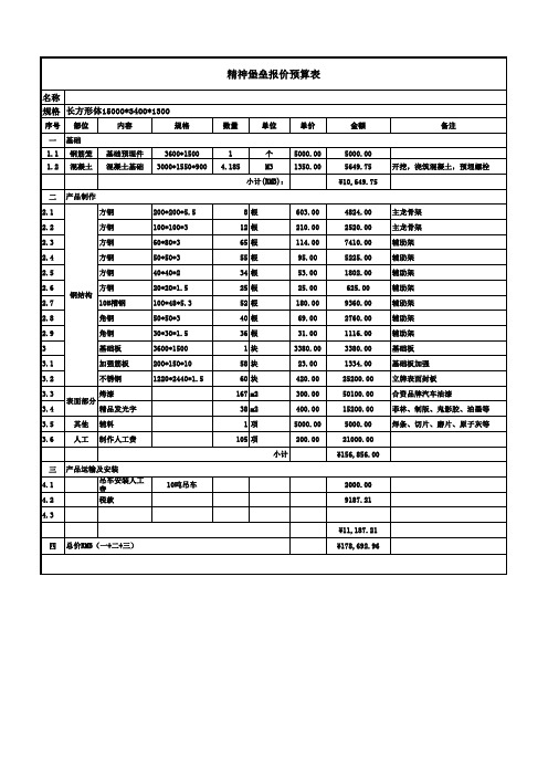 精神堡垒报价