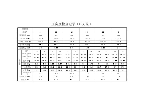 环刀法压实度自动生成表格