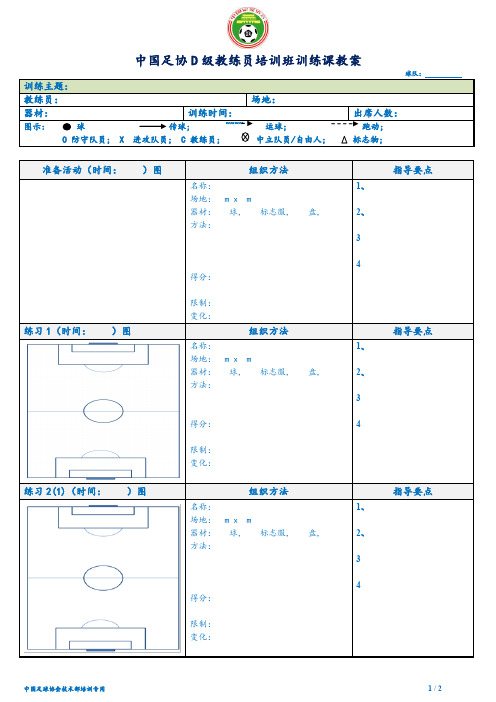 D级班训练教案(含场地)