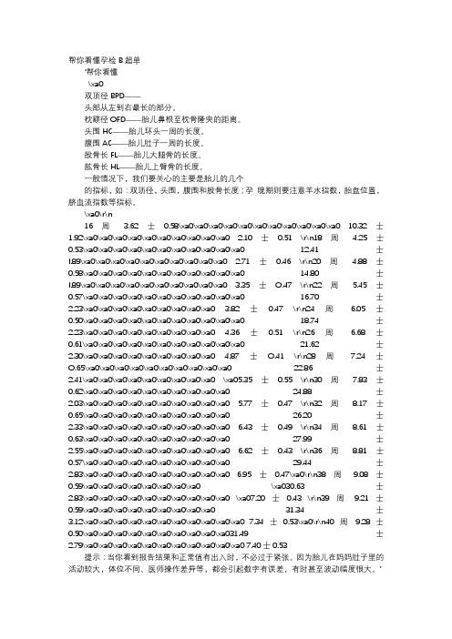 育儿知识-帮你看懂孕检B超单