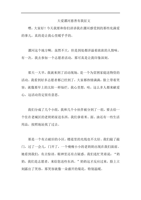 大爱漯河慈善有我征文