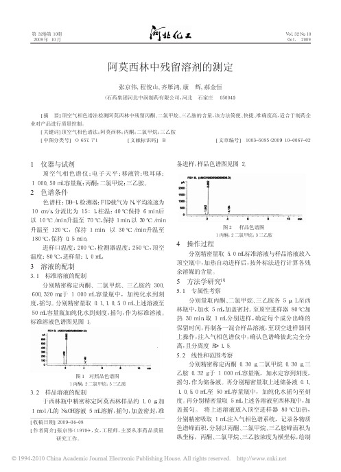 阿莫西林中残留溶剂的测定