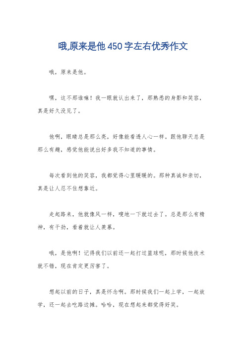 哦,原来是他450字左右优秀作文