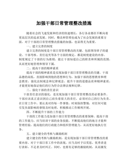 加强干部日常管理整改措施