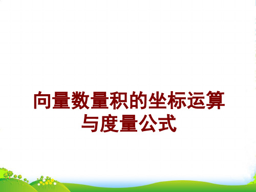 (新课程)高中数学 向量数量积的坐标运算与度量公式 课件 苏教必修4